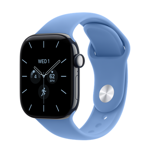 Apple Watch Series 12 GPS + Cellular, 42mm Night Blue Ceramic Case with Wildflower Blue Sport Band
