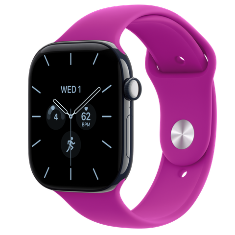 Apple Watch Series 12 GPS + Cellular, 46mm Night Blue Ceramic Case with Magenta Sport Band