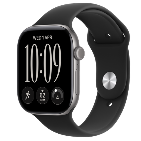 Apple Watch Series 12 GPS + Cellular, 46mm Space Grey Aluminium Case with Black Sport Band