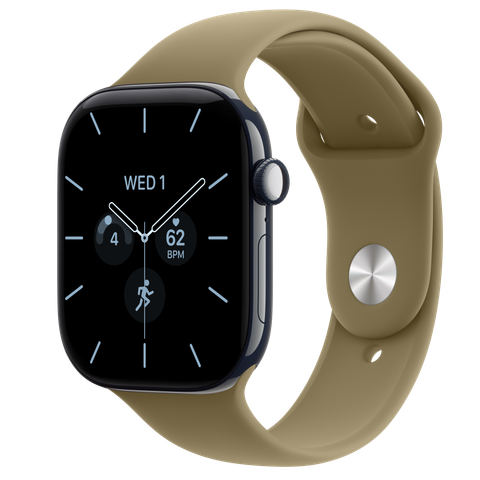Apple Watch Series 12 GPS + Cellular, 46mm Night Blue Ceramic Case with Olive Sport Band