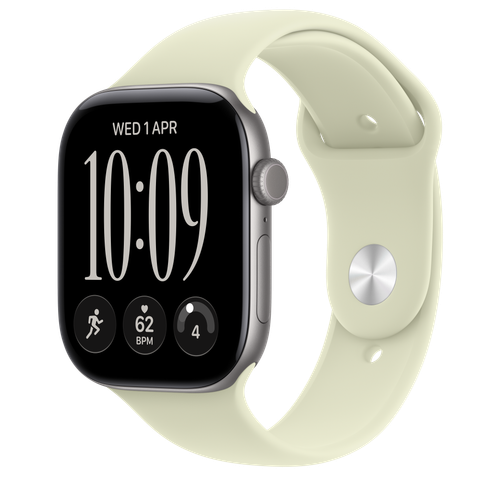 Apple Watch Series 12 GPS + Cellular, 46mm Space Grey Aluminium Case with Pale Succulent Sport Band