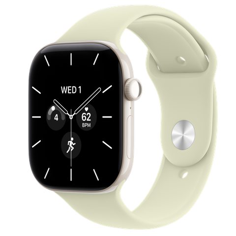 Apple Watch Series 12 GPS + Cellular, 46mm Pearl White Ceramic Case with Pale Succulent Sport Band
