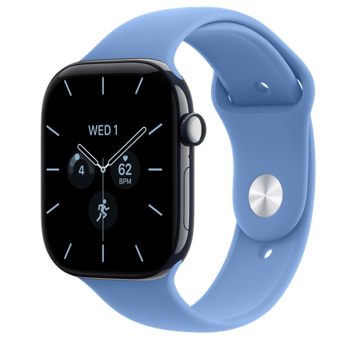 Apple Watch Series 12 GPS + Cellular, 46mm Night Blue Ceramic Case with Wildflower Blue Sport Band