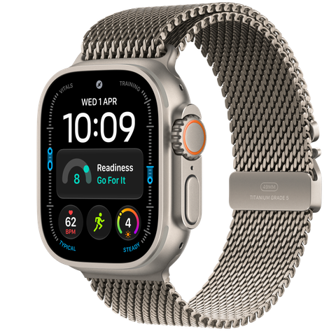 Apple Watch Ultra 4 GPS + Cellular, 49mm Natural Titanium Case with Natural Titanium Milanese Loop