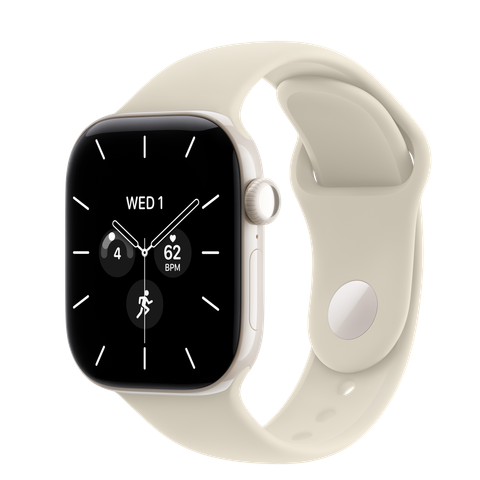 Apple Watch Series 12 GPS + Cellular, 42mm Pearl White Ceramic Case with Sand Sport Band