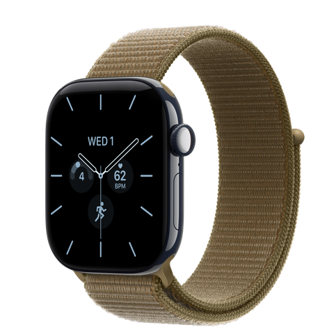 Apple Watch Series 12 GPS + Cellular, 42mm Night Blue Ceramic Case with Olive Sport Loop