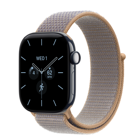 Apple Watch Series 12 GPS + Cellular, 42mm Night Blue Ceramic Case with Chambray Blue Sport Loop