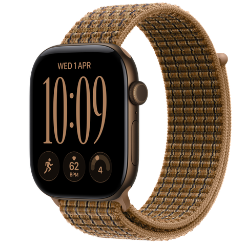 Apple Watch Series 12 GPS, 46mm Dark Bronze Aluminium Case with Light Umber Plaid Sport Loop