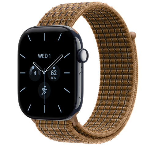 Apple Watch Series 12 GPS + Cellular, 46mm Night Blue Ceramic Case with Light Umber Plaid Sport Loop