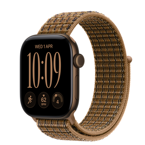 Apple Watch Series 12 GPS, 42mm Dark Bronze Aluminium Case with Light Umber Plaid Sport Loop