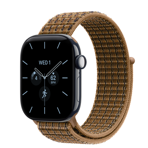 Apple Watch Series 12 GPS + Cellular, 42mm Night Blue Ceramic Case with Light Umber Plaid Sport Loop