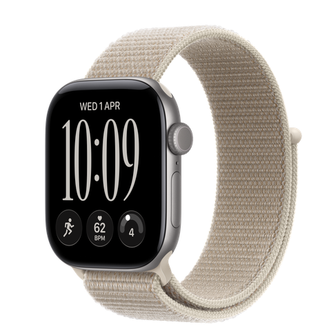 Apple Watch Series 12 GPS, 42mm Space Grey Aluminium Case with Limestone Sport Loop