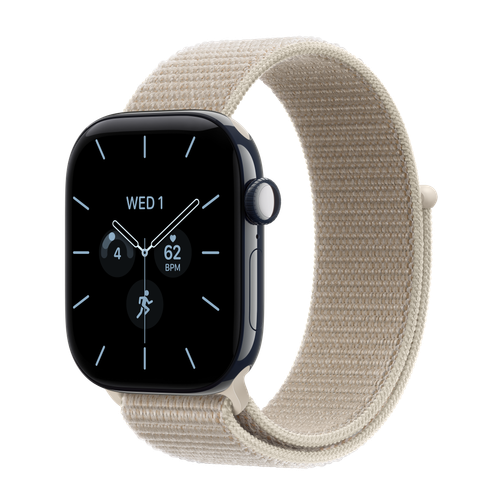 Apple Watch Series 12 GPS + Cellular, 42mm Night Blue Ceramic Case with Limestone Sport Loop