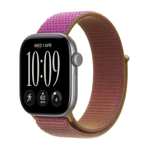 Apple Watch Series 12 GPS + Cellular, 42mm Space Grey Aluminium Case with Magenta Sport Loop