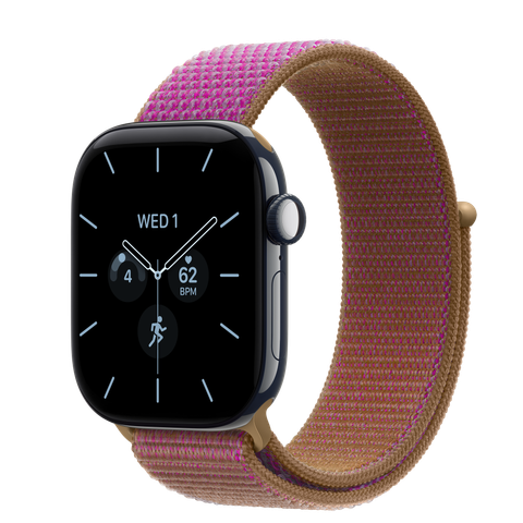 Apple Watch Series 12 GPS + Cellular, 42mm Night Blue Ceramic Case with Magenta Sport Loop