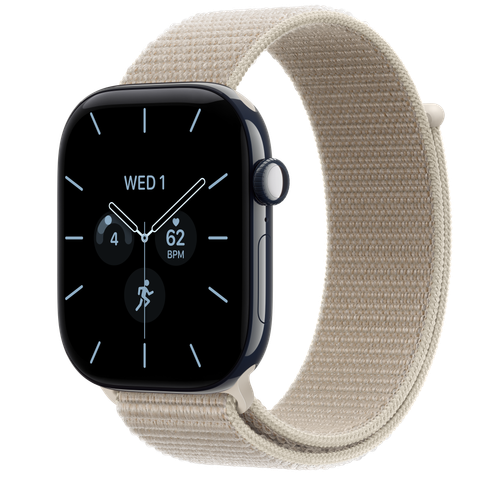Apple Watch Series 12 GPS + Cellular, 46mm Night Blue Ceramic Case with Limestone Sport Loop
