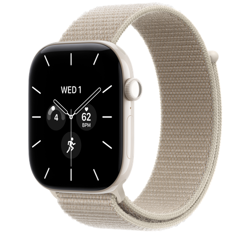 Apple Watch Series 12 GPS + Cellular, 46mm Pearl White Ceramic Case with Limestone Sport Loop
