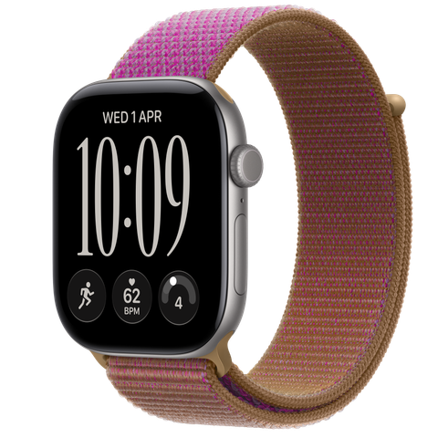 Apple Watch Series 12 GPS, 46mm Space Grey Aluminium Case with Magenta Sport Loop