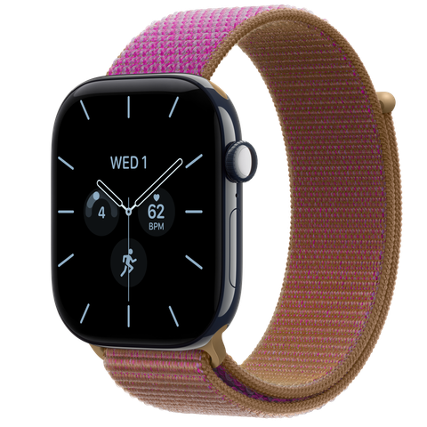 Apple Watch Series 12 GPS + Cellular, 46mm Night Blue Ceramic Case with Magenta Sport Loop