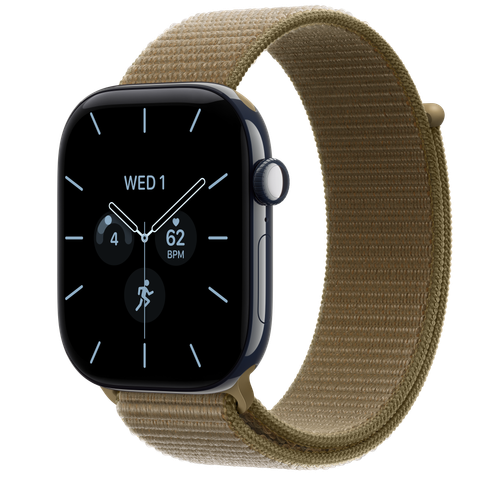 Apple Watch Series 12 GPS + Cellular, 46mm Night Blue Ceramic Case with Olive Sport Loop