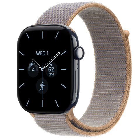 Apple Watch Series 12 GPS + Cellular, 46mm Night Blue Ceramic Case with Chambray Blue Sport Loop