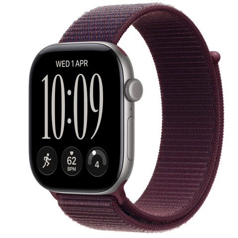 Apple Watch Series 12 GPS + Cellular, 46mm Space Grey Aluminium Case with Burgundy Sport Loop