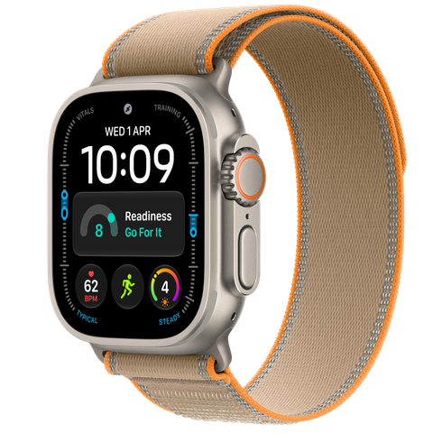 Apple Watch Ultra 4 GPS + Cellular, 49mm Natural Titanium Case with Sand Trail Loop
