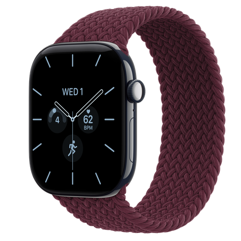 Apple Watch Series 12 GPS + Cellular, 46mm Night Blue Ceramic Case with Burgundy Braided Solo Loop
