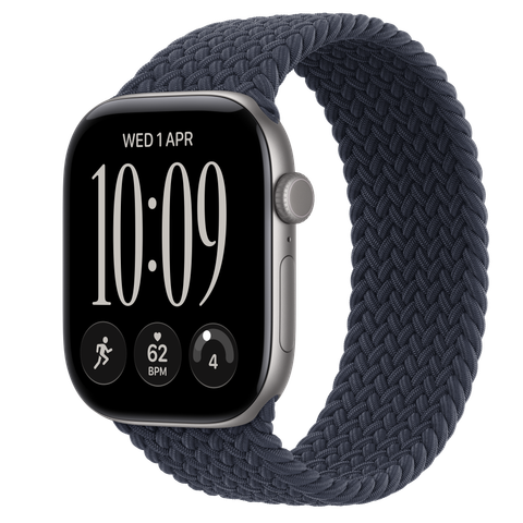 Apple Watch Series 12 GPS, 46mm Space Grey Aluminium Case with Navy Blue Braided Solo Loop