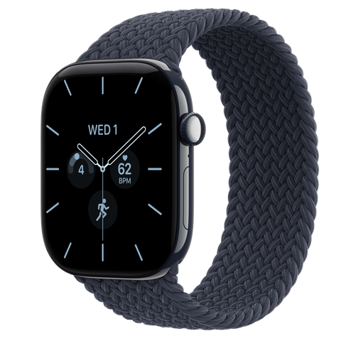 Apple Watch Series 12 GPS + Cellular, 46mm Night Blue Ceramic Case with Navy Blue Braided Solo Loop