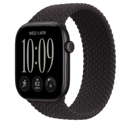 Apple Watch Series 12 GPS, 46mm Black Aluminium Case with Black Braided Solo Loop