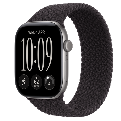 Apple Watch Series 12 GPS + Cellular, 46mm Space Grey Aluminium Case with Black Braided Solo Loop