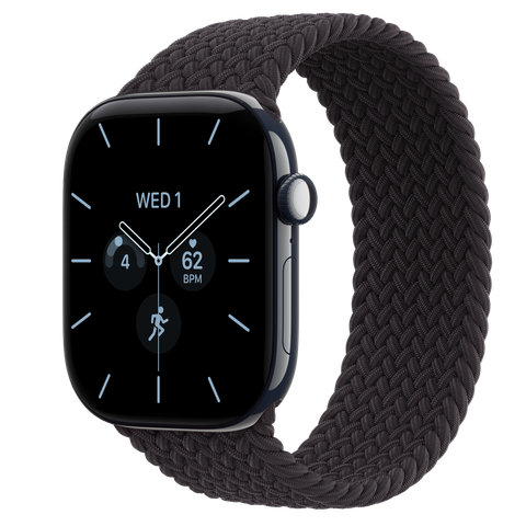 Apple Watch Series 12 GPS + Cellular, 46mm Night Blue Ceramic Case with Black Braided Solo Loop