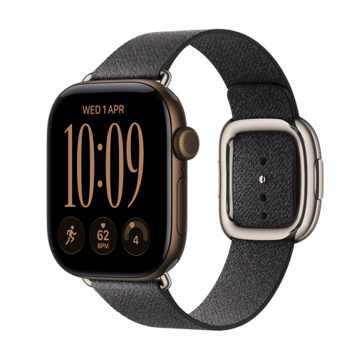 Apple Watch Series 12 GPS, 42mm Dark Bronze Aluminium Case with Navy Blue Modern Buckle