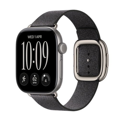 Apple Watch Series 12 GPS + Cellular, 42mm Space Grey Aluminium Case with Navy Blue Modern Buckle