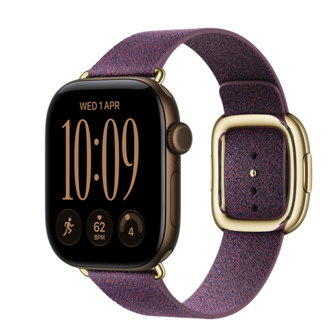 Apple Watch Series 12 GPS, 42mm Dark Bronze Aluminium Case with Mulberry Modern Buckle
