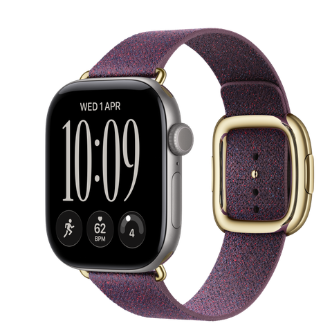 Apple Watch Series 12 GPS + Cellular, 42mm Space Grey Aluminium Case with Mulberry Modern Buckle