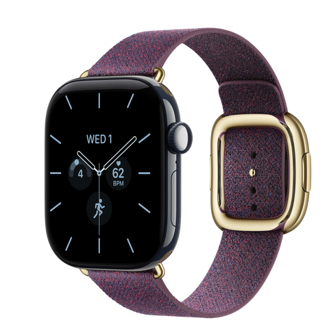 Apple Watch Series 12 GPS + Cellular, 42mm Night Blue Ceramic Case with Mulberry Modern Buckle