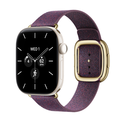 Apple Watch Series 12 GPS + Cellular, 42mm Pearl White Ceramic Case with Mulberry Modern Buckle