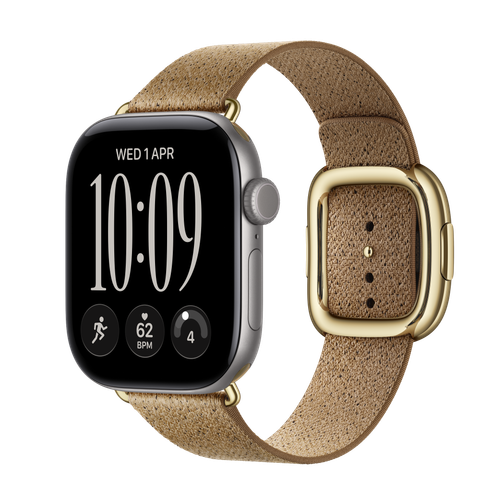 Apple Watch Series 12 GPS + Cellular, 42mm Space Grey Aluminium Case with Camel Modern Buckle