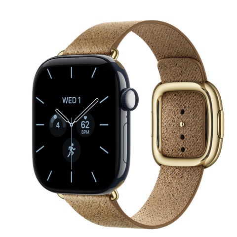 Apple Watch Series 12 GPS + Cellular, 42mm Night Blue Ceramic Case with Camel Modern Buckle