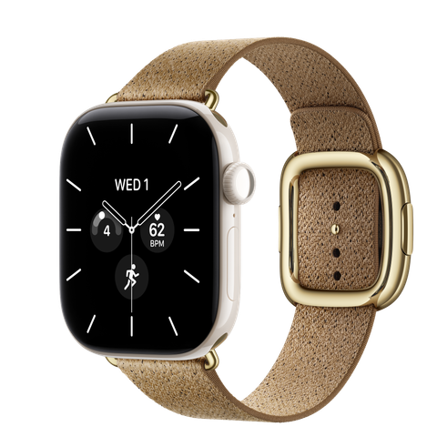 Apple Watch Series 12 GPS + Cellular, 42mm Pearl White Ceramic Case with Camel Modern Buckle