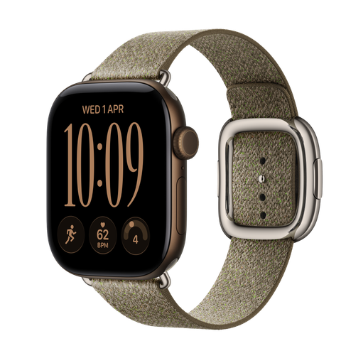 Apple Watch Series 12 GPS + Cellular, 42mm Dark Bronze Aluminium Case with Sage Modern Buckle