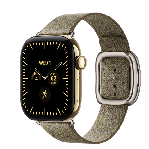 Apple Watch Series 12 GPS + Cellular, 42mm Radiant Gold Titanium Case with Sage Modern Buckle
