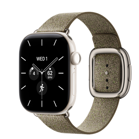 Apple Watch Series 12 GPS + Cellular, 42mm Pearl White Ceramic Case with Sage Modern Buckle
