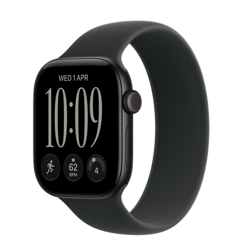 Apple Watch Series 12 GPS + Cellular, 42mm Black Aluminium Case with Black Solo Loop