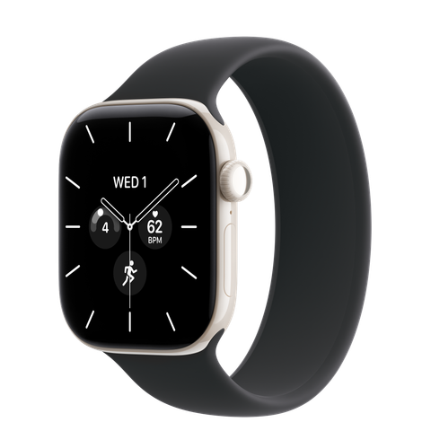 Apple Watch Series 12 GPS + Cellular, 42mm Pearl White Ceramic Case with Black Solo Loop