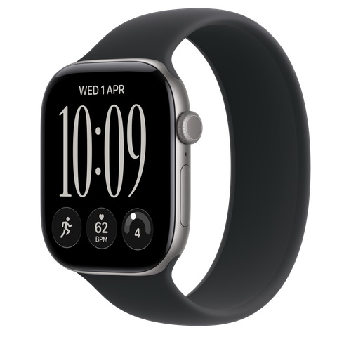 Apple Watch Series 12 GPS + Cellular, 46mm Space Grey Aluminium Case with Black Solo Loop
