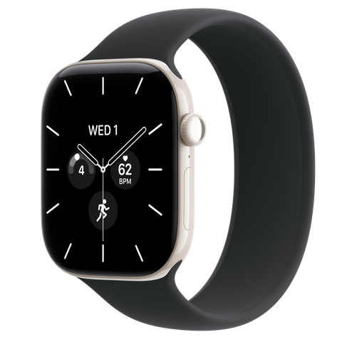 Apple Watch Series 12 GPS + Cellular, 46mm Pearl White Ceramic Case with Black Solo Loop